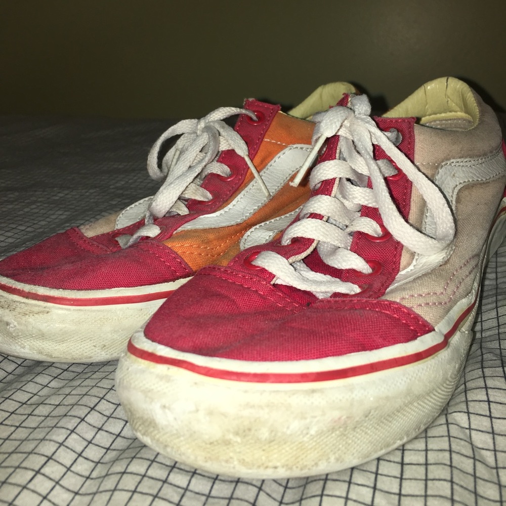 Vintage Vans Old Skool Pink Red Orange